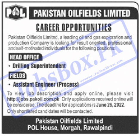 Pakistan Oilfields Limited POL Jobs 2022 I Apply at Jobs.pakoil.com.pk